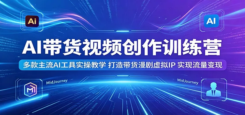 AI带货视频创作训练营：多款主流AI工具实操教学，打造带货漫剧虚拟IP，实现流量变现客创社区-专注互联网轻资产资源整合与分享客创社区-专注互联网轻资产资源整合与分享