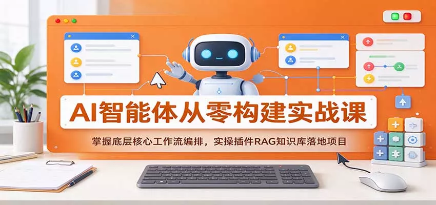 AI智能体从零构建实战课：掌握底层核心工作流编排，实操插件RAG知识库落地项目客创社区-专注互联网轻资产资源整合与分享客创社区-专注互联网轻资产资源整合与分享