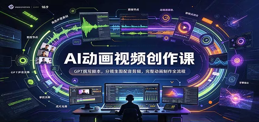 AI动画视频创作课：GPT撰写脚本，分镜生图配音剪辑，完整动画制作全流程客创社区-专注互联网轻资产资源整合与分享客创社区-专注互联网轻资产资源整合与分享