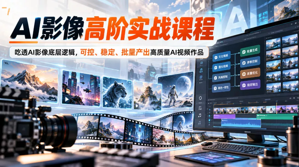 AI影像高阶实战课程，吃透AI影像底层逻辑，可控、稳定、批量产出高质量AI视频作品-鱼见海资源网-免费PHP网站源码模板,插件软件网创AI智能体资源分享平台！