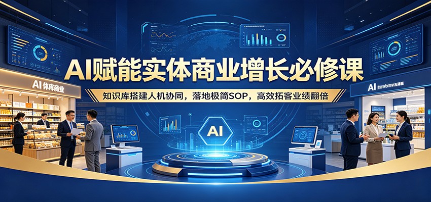 AI赋能实体商业增长必修课：知识库搭建人机协同，落地极简SOP，高效拓客业绩翻倍客创社区-专注互联网轻资产资源整合与分享客创社区-专注互联网轻资产资源整合与分享