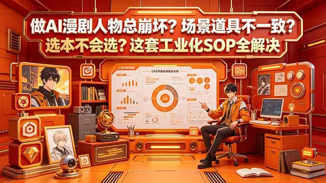做AI漫剧人物总崩坏？场景道具不一致？选本不会选？这套工业化SOP全解决 (更新客创社区-专注互联网轻资产资源整合与分享客创社区-专注互联网轻资产资源整合与分享