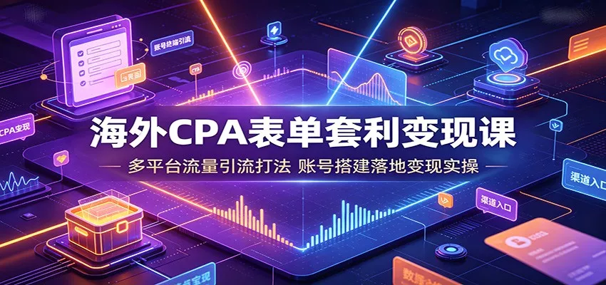 海外CPA表单套利变现课：多平台流量引流打法，账号搭建落地变现实操 《鱼见海科技》-鱼见海资源网-免费PHP网站源码模板,插件软件网创AI智能体资源分享平台！
