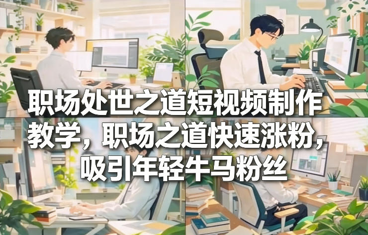 职场处世之道短视频制作教学，职场之道快速涨粉，吸引年轻牛马粉丝客创社区-专注互联网轻资产资源整合与分享客创社区-专注互联网轻资产资源整合与分享