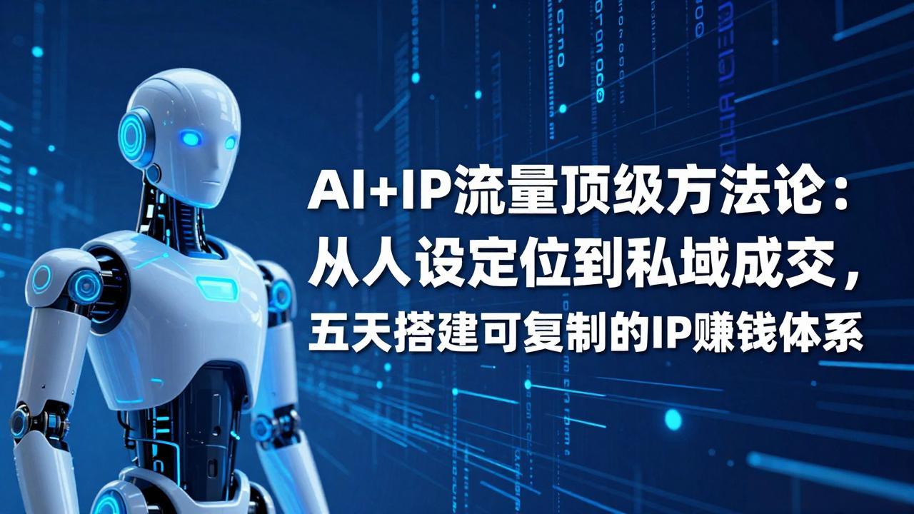 AI+IP顶级方法论：从人设定位到私域成交，五天搭建可复制的IP赚钱体系客创社区-专注互联网轻资产资源整合与分享客创社区-专注互联网轻资产资源整合与分享