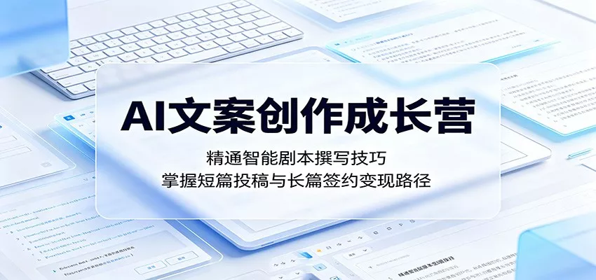 AI文案创作成长营：精通智能剧本撰写技巧，掌握短篇投稿与长篇签约变现路径客创社区-专注互联网轻资产资源整合与分享客创社区-专注互联网轻资产资源整合与分享