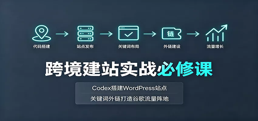 跨境建站实战必修课：Codex搭建WordPress站点，关键词外链打造谷歌流量阵地星享资源网星享资源网