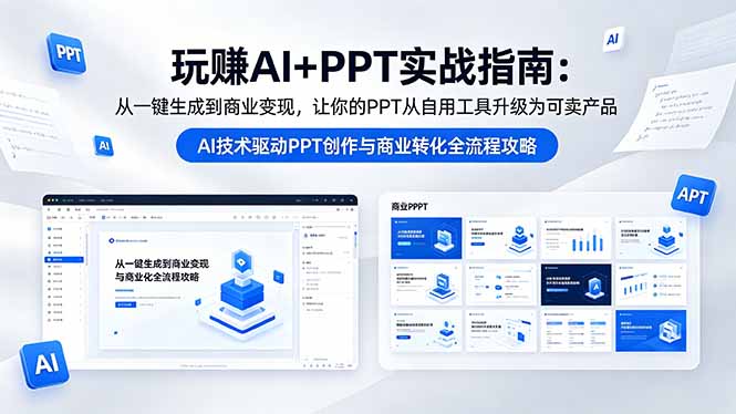 玩赚AI+PPT实战指南-更新5月13：从一键生成到商业变现，让你的PPT从自用工具升级为可卖产品客创社区-专注互联网轻资产资源整合与分享客创社区-专注互联网轻资产资源整合与分享