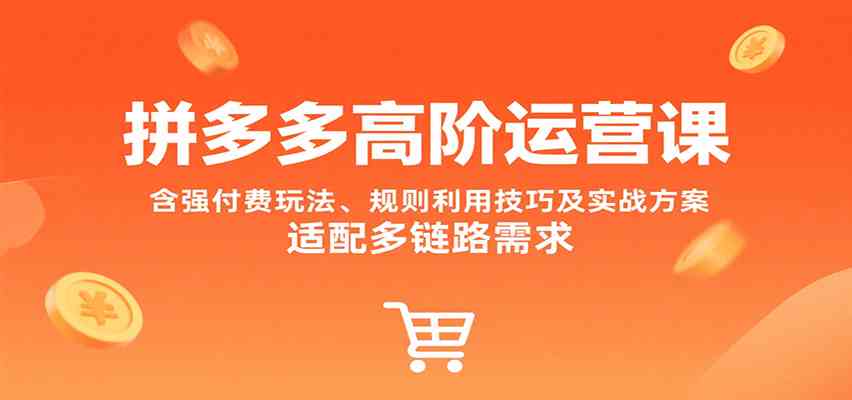 拼多多高阶运营课，含强付费玩法、规则利用技巧及实战方案，适配多链路需求-客创社 - 专注互联网轻资产创业及网络项目资源整合与分享客创社-免费且强大的项目分享网站！