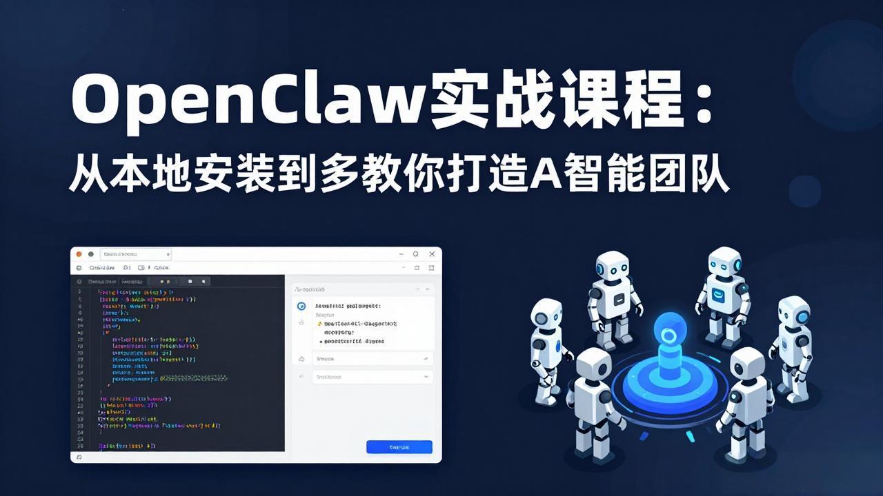 OpenClaw实战课程：从本地安装到多Agent协同，手把手教你打造AI智能团队客创社区-专注互联网轻资产资源整合与分享客创社区-专注互联网轻资产资源整合与分享