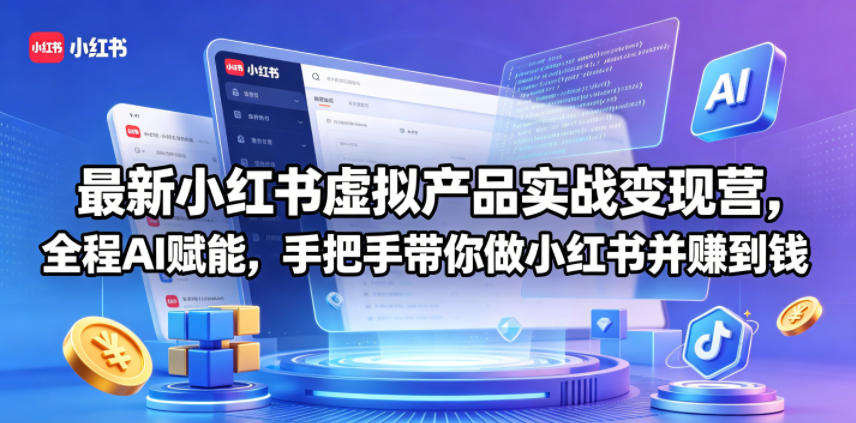 最新小红书虚拟产品实战变现营，全程AI赋能，手把手带你做小红书并赚到钱 《鱼见海科技》-鱼见海资源网-免费PHP网站源码模板,插件软件网创AI智能体资源分享平台！