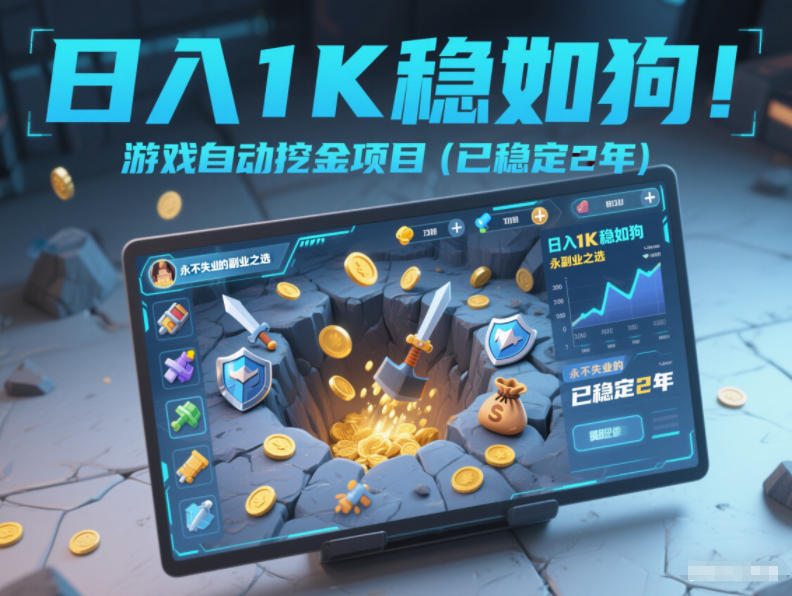 日入1K稳如狗！游戏自动挖金项目(已稳定2年)，永不失业的副业之选【揭秘】客创社区-专注互联网轻资产资源整合与分享客创社区-专注互联网轻资产资源整合与分享