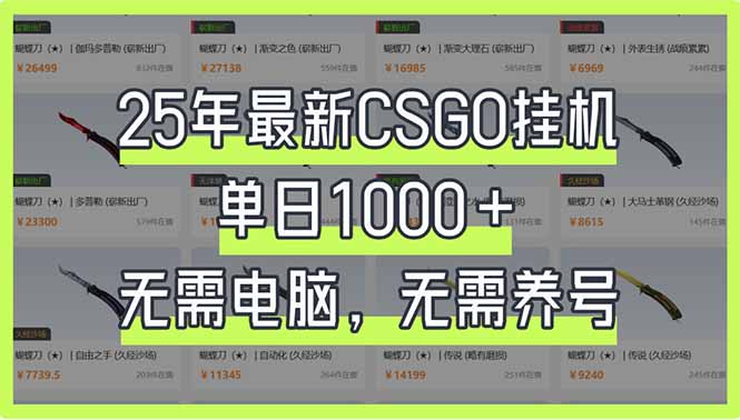 25年最新CSGO挂机系统，单日1000+，无需电脑，无需养号，0基础可上手-客创社 - 专注互联网轻资产创业及网络项目资源整合与分享客创社-免费且强大的项目分享网站！