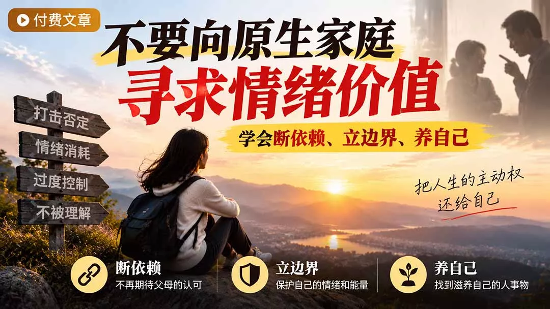 付费文章：不要向原生家庭寻求情绪价值，学会断依赖、立边界、养自己客创社区-专注互联网轻资产资源整合与分享客创社区-专注互联网轻资产资源整合与分享