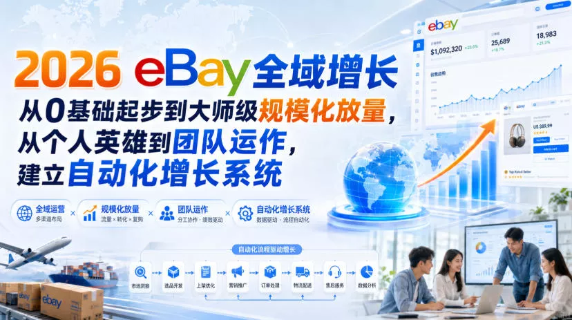 2026 eBay全域增长，从0基础起步到大师级规模化放量，从个人英雄到团队运作，建立自动化增长系统星享资源网星享资源网