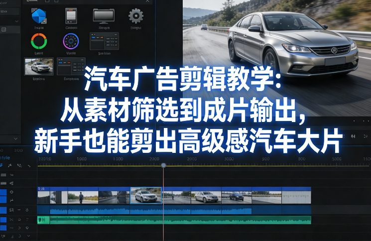 汽车广告剪辑教学：从素材筛选到成片输出，新手也能剪出高级感汽车大片-云动网创-专注网络创业项目推广与实战，致力于打造一个高质量的网络创业搞钱圈子。