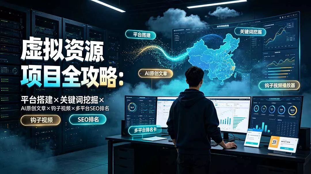 虚拟资源项目全攻略：平台搭建×关键词挖掘×AI原创文章×钩子视频×多平台SEO排名-软件百科