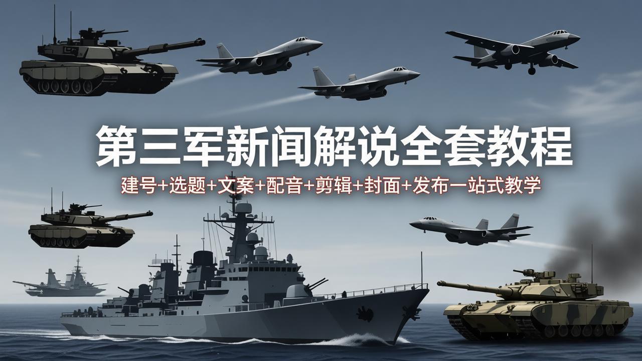 第三军迷新闻解说全套教程：建号+选题+文案+配音+剪辑+封面+发布一站式教学客创社区-专注互联网轻资产资源整合与分享客创社区-专注互联网轻资产资源整合与分享