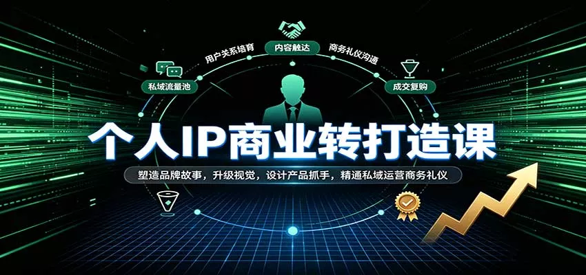 个人IP商业打造课：塑造品牌故事，升级视觉，设计产品抓手，精通私域运营商务礼仪客创社区-专注互联网轻资产资源整合与分享客创社区-专注互联网轻资产资源整合与分享