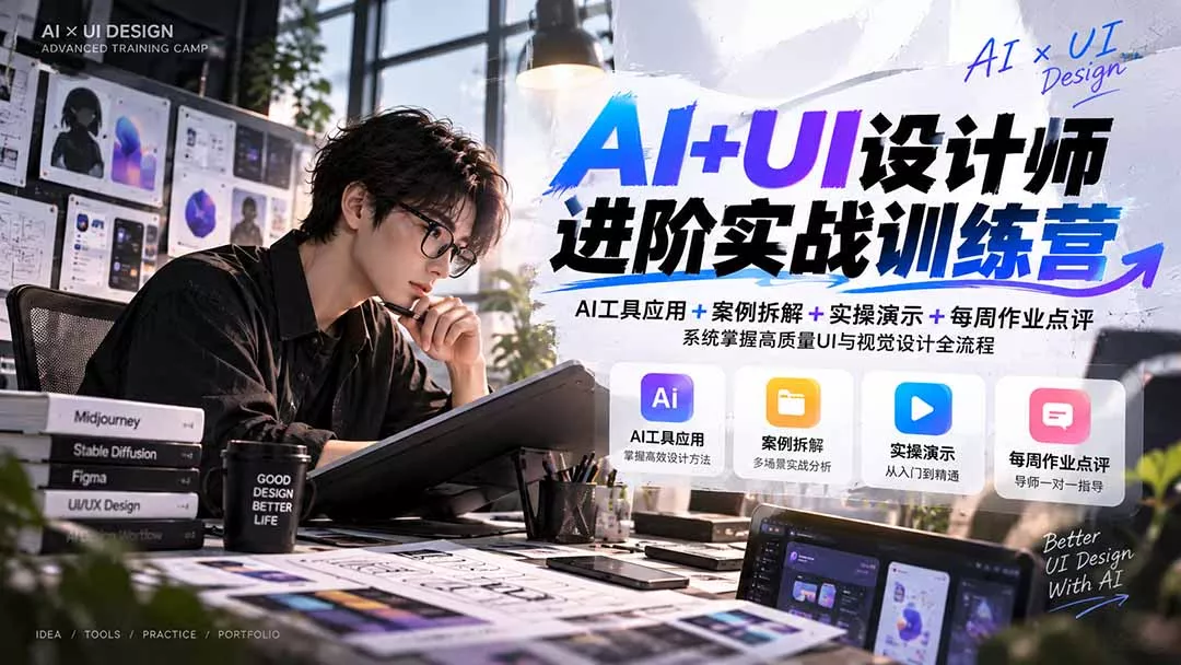 【无水印】AI+UI设计师进阶训练营-第4期：AI工具应用+案例