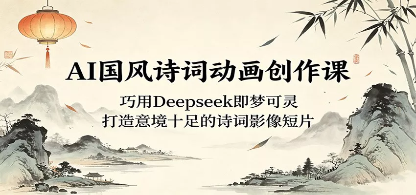 AI国风诗词动画创作课：巧用Deepseek即梦可灵，打造意境十足的诗词影像短片客创社区-专注互联网轻资产资源整合与分享客创社区-专注互联网轻资产资源整合与分享