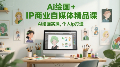 Ai绘画+IP商业自媒体精品课，Ai绘画实操，个人ip打造-客创社 - 专注互联网轻资产创业及网络项目资源整合与分享客创社-免费且强大的项目分享网站！