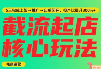 淘宝截流快速起店玩法，掌握暴力快速起店的流程，5天完成上架-推广-出单闭环-客创社 - 专注互联网轻资产创业及网络项目资源整合与分享客创社-免费且强大的项目分享网站！