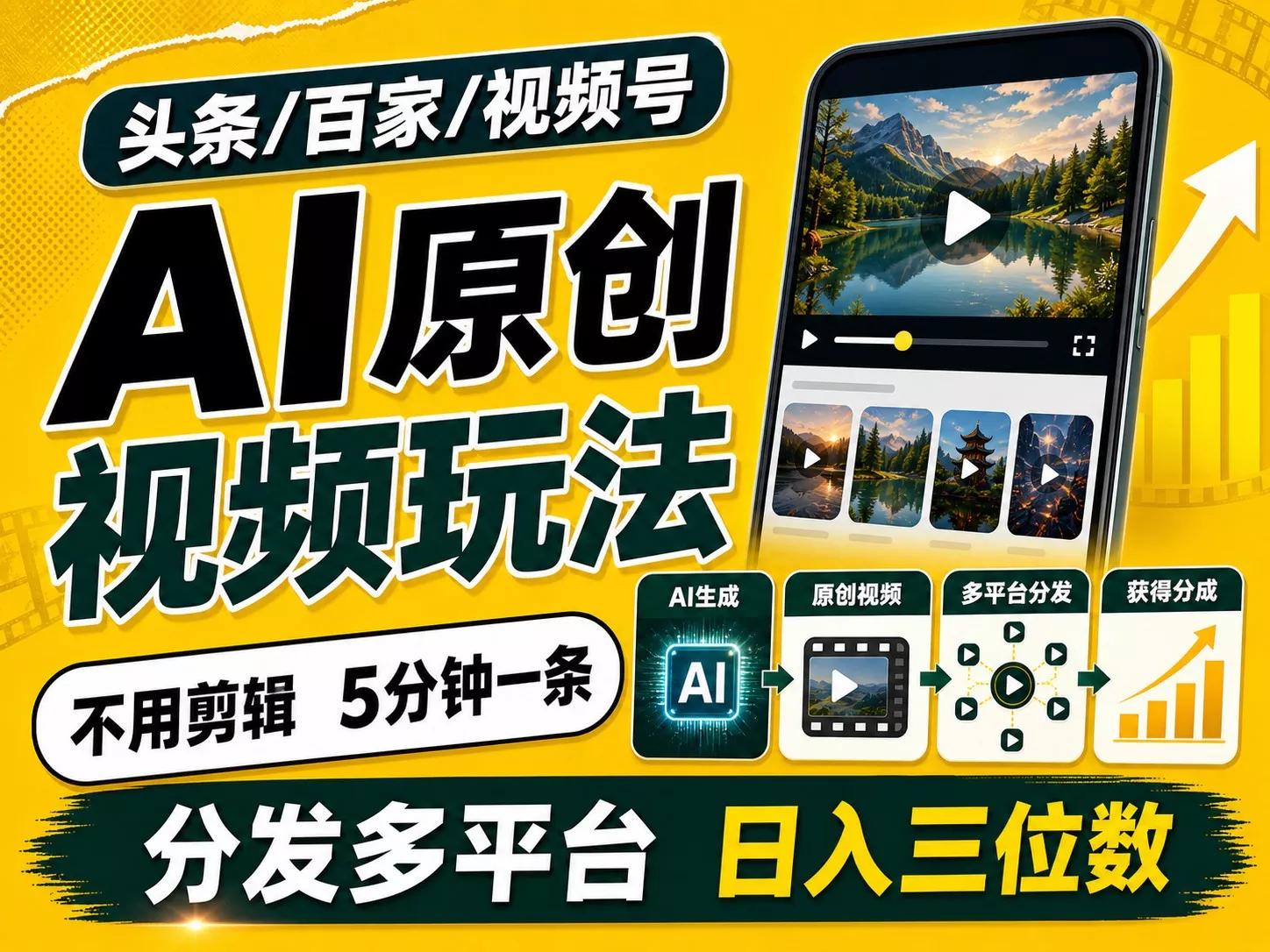 2026头条百家号升级玩法 5分钟一条原创视频 发多平台赚收-鱼见海资源网-免费PHP网站源码模板,插件软件网创AI智能体资源分享平台！
