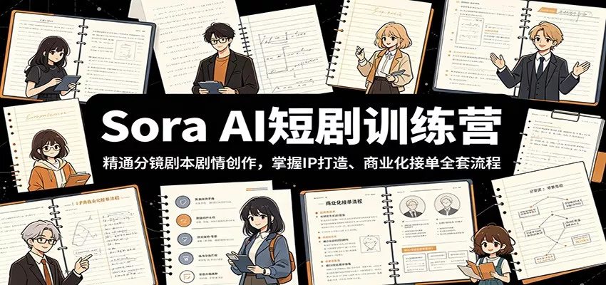 Sora AI短剧训练营：精通分镜剧本剧情创作，掌握IP打造、商业化接单全套流程客创社区-专注互联网轻资产资源整合与分享客创社区-专注互联网轻资产资源整合与分享