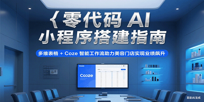 零代码AI小程序搭建指南，多维表格+Coze智能工作流助力美容门店实现业绩飙升-客创社 - 专注互联网轻资产创业及网络项目资源整合与分享客创社-免费且强大的项目分享网站！