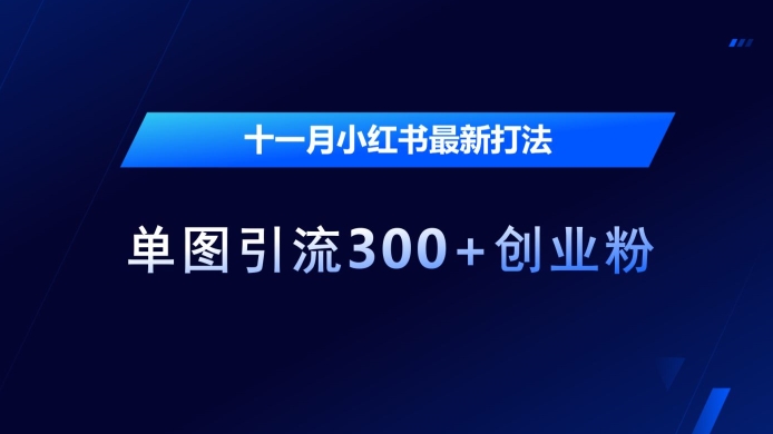 十一月小红书最新打法，单图引流300+创业粉【揭秘】客创社 - 专注互联网轻资产创业及网络项目资源整合与分享客创社 - 专注互联网轻资产创业及网络项目资源整合与分享