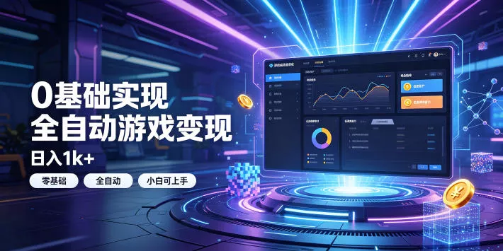 0基础实现全自动游戏变现，日入1k+，小白直接上手搞钱！【揭秘】客创社区-专注互联网轻资产资源整合与分享客创社区-专注互联网轻资产资源整合与分享