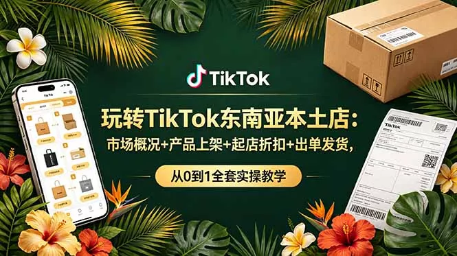 玩转TikTok东南亚本土店：市场概况+产品上架+起店折扣+出单发货，从0到1全套实操教学客创社区-专注互联网轻资产资源整合与分享客创社区-专注互联网轻资产资源整合与分享