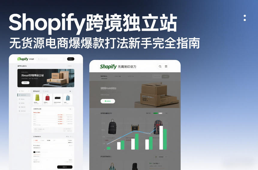 Shopify跨境独立站无货源电商爆款打法新手完全指南主用 -、辅助 +中赚资源