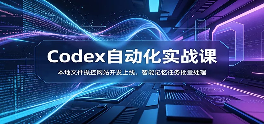 Codex自动化实战课：本地文件操控网站开发上线，智能记忆任务批量处理客创社区-专注互联网轻资产资源整合与分享客创社区-专注互联网轻资产资源整合与分享