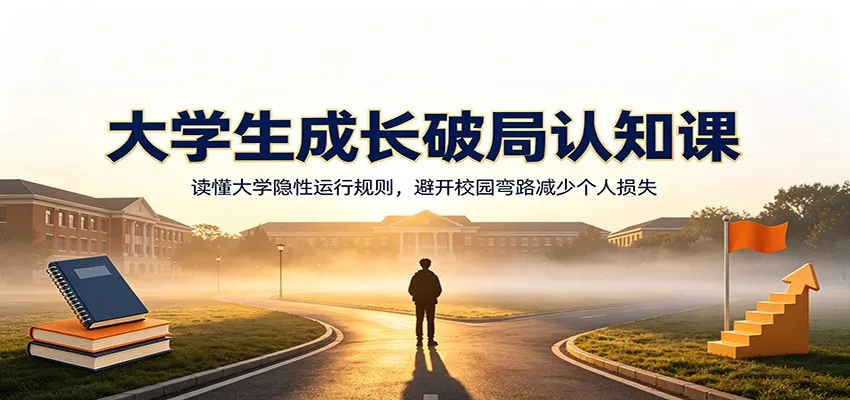 大学生成长破局认知课：读懂大学隐性运行规则，避开校园弯路减少个人损失客创社区-专注互联网轻资产资源整合与分享客创社区-专注互联网轻资产资源整合与分享