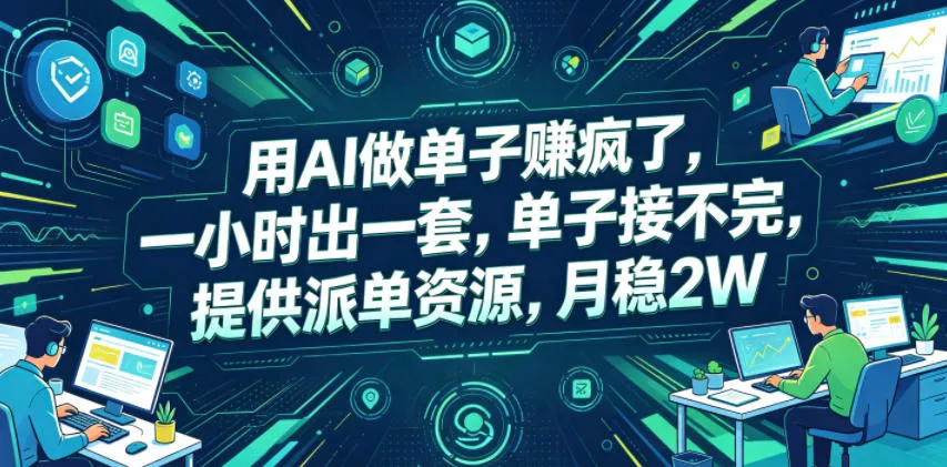用AI做单子賺疯了，一小时出一套，单子接不完，提供派单资源，月稳2W【揭秘】 《鱼见海科技》-鱼见海资源网-免费PHP网站源码模板,插件软件网创AI智能体资源分享平台！
