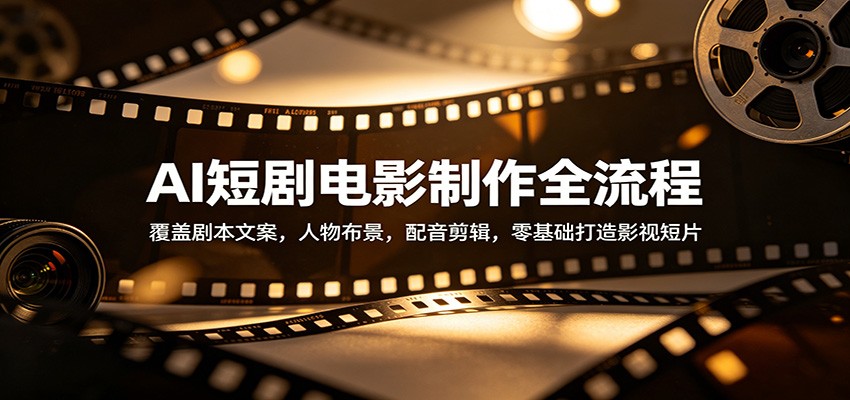AI短剧电影制作全流程：覆盖剧本文案，人物布景，配音剪辑，零基础打造影视短片客创社区-专注互联网轻资产资源整合与分享客创社区-专注互联网轻资产资源整合与分享