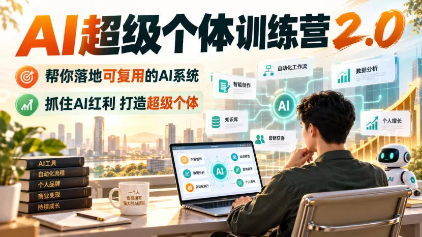 AI超级个体训练营2.0，帮你落地可复用的AI系统，抓住AI红利打造超级个体客创社区-专注互联网轻资产资源整合与分享客创社区-专注互联网轻资产资源整合与分享