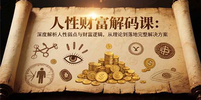 （15434期）人性财富解码课6.0：深度解析人性弱点与财富逻辑，理论到落地完整解决方案-客创社 - 专注互联网轻资产创业及网络项目资源整合与分享客创社-免费且强大的项目分享网站！