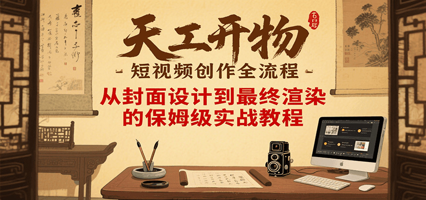 天工开物短视频创作全流程，从封面设计到最终渲染的保姆级实战教程-客创社 - 专注互联网轻资产创业及网络项目资源整合与分享客创社-免费且强大的项目分享网站！
