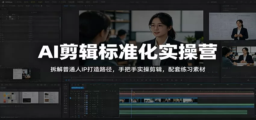 AI剪辑标准化实操营：拆解普通人IP打造路径，手把手实操剪辑，配套练习素材客创社区-专注互联网轻资产资源整合与分享客创社区-专注互联网轻资产资源整合与分享