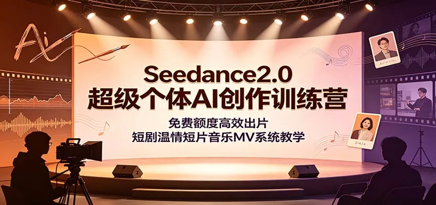 Seedance2.0超级个体AI创作训练营：免费额度高效出片，短剧温情短片音乐MV系统教学 《鱼见海科技》-鱼见海资源网-免费PHP网站源码模板,插件软件网创AI智能体资源分享平台！