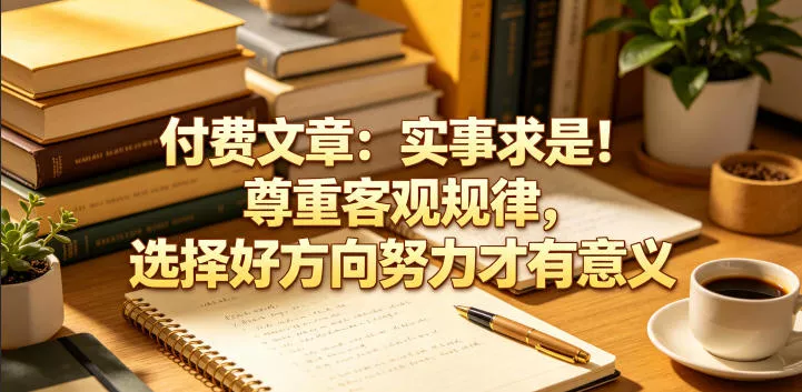 付费文章：实事求是！尊重客观规律，选择好方向努力才有意义主用 -、辅助 +中赚AI网