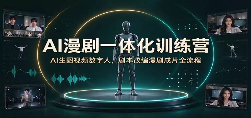 AI漫剧一体化训练营：AI生图视频数字人，剧本改编漫剧成片全流程客创社区-专注互联网轻资产资源整合与分享客创社区-专注互联网轻资产资源整合与分享