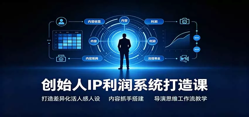 创始人IP利润系统打造课：打造差异化活人感人设，内容抓手搭建，导演思维工作流教学 《鱼见海科技》-鱼见海资源网-免费PHP网站源码模板,插件软件网创AI智能体资源分享平台！