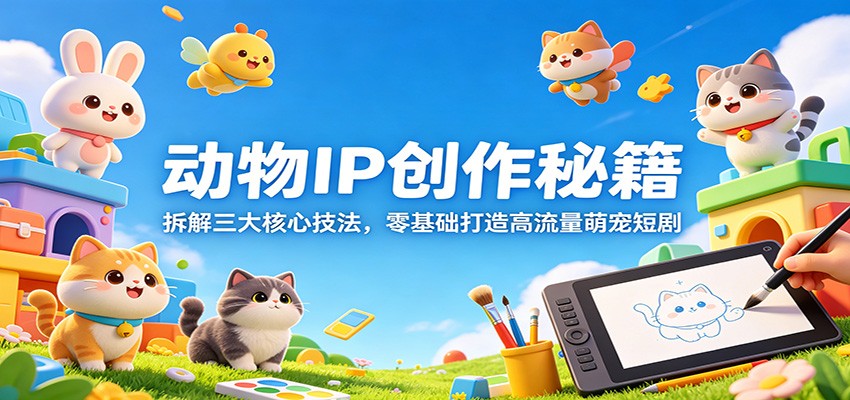动物IP创作秘籍：拆解三大核心技法，零基础打造高流量萌宠短剧-鱼见海资源网-免费PHP网站源码模板,插件软件网创AI智能体资源分享平台！