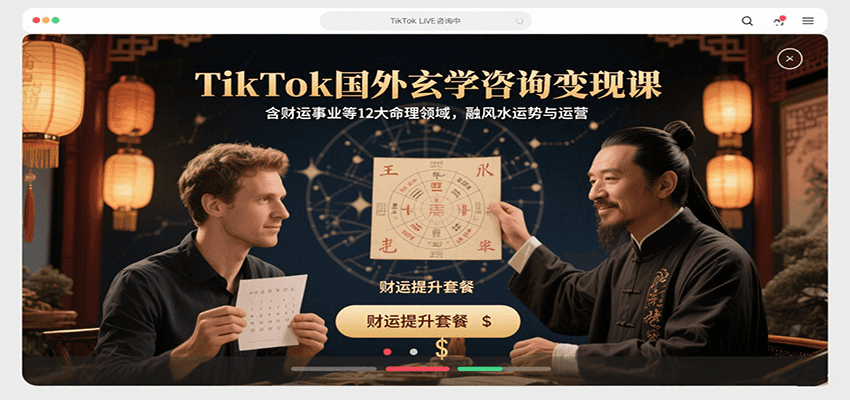 TikTok国外玄学咨询变现课，含财运事业等12大命理领域，融风水运势与运营-客创社 - 专注互联网轻资产创业及网络项目资源整合与分享客创社-免费且强大的项目分享网站！