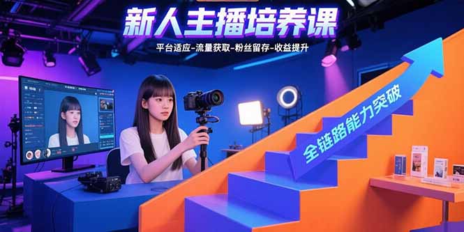 新人主播培养课：平台适应-流量获取-粉丝留存-收益提升 全链路能力突破-客创社 - 专注互联网轻资产创业及网络项目资源整合与分享客创社-免费且强大的项目分享网站！
