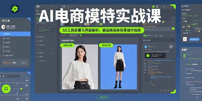 AI电商模特实战课，SD工具部署与界面解析，基础换装换背景操作指南-客创社 - 专注互联网轻资产创业及网络项目资源整合与分享客创社-免费且强大的项目分享网站！
